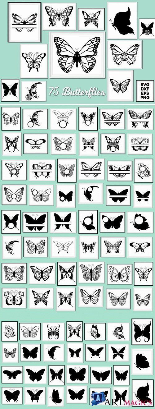 Butterfly SVG, Butterfly Monogram SVG Cut Files Bundle - 210489