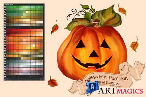 Halloween Pumpkin PS and Ai Swatches - 2898070 - 2861563