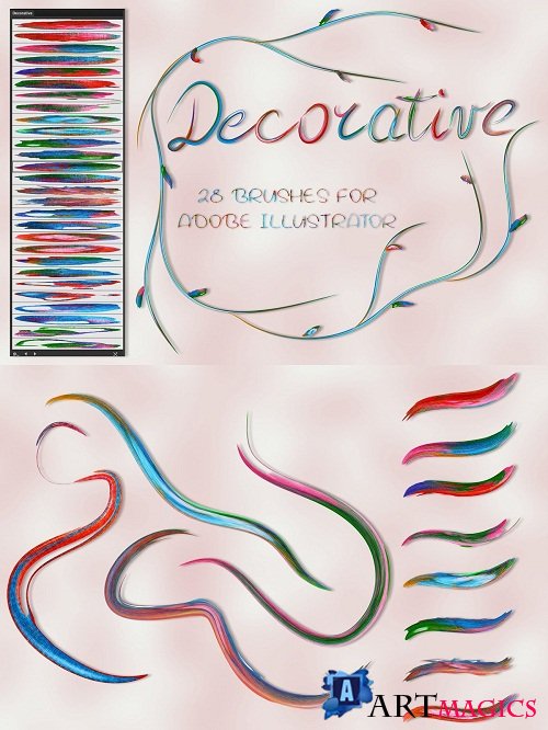 Decorative Brushes for Illustrator - 3591365
