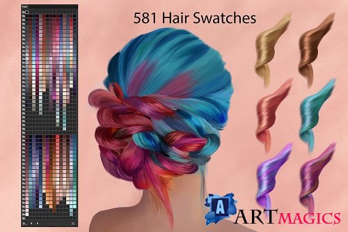 Hair Ai and PS Swatches for DigitalPainting - 2910291 - 1573631