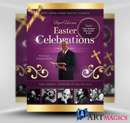 Easter Celebrations psd flyer template
