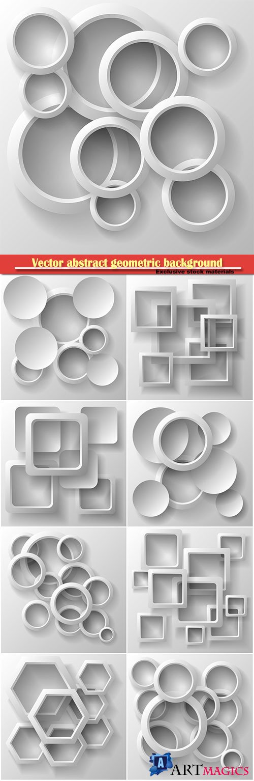 Vector illustration of an abstract geometric background, 3d render