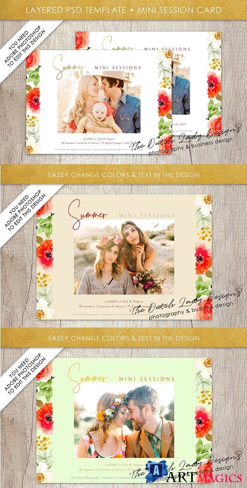 PSD Photo Session Card Template #43 - 3626369