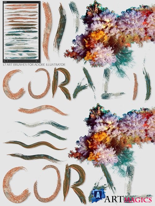Coral Brushes for Illustrator - 3608796