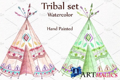 Watercolor tribal set - 510258