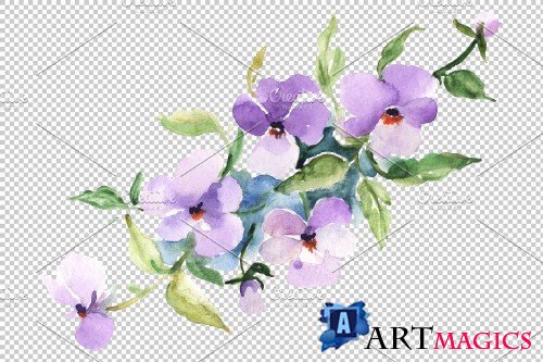 Bouquet Exotic Watercolor png - 3639478