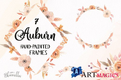 Auburn Watercolor Fall Frames Set - 2639689