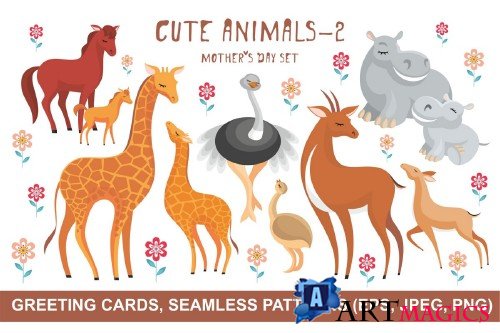 Cute animals - 2. Mothers Day set - 18220