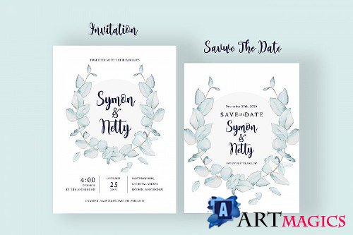 Eucalyptus Wedding Invitation Suite 236243