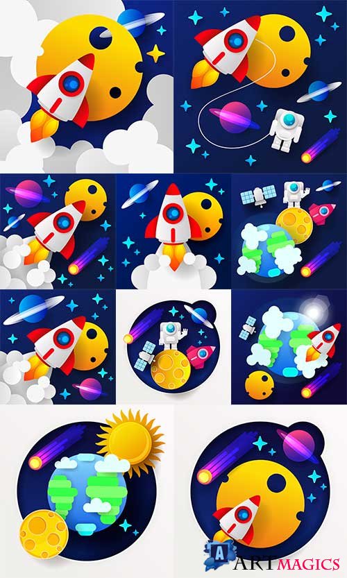    -   / Travel in space - Vector Graphics