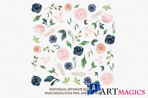 Morganisa - Digital Watercolor Floral Flower Style Clipart - 238968