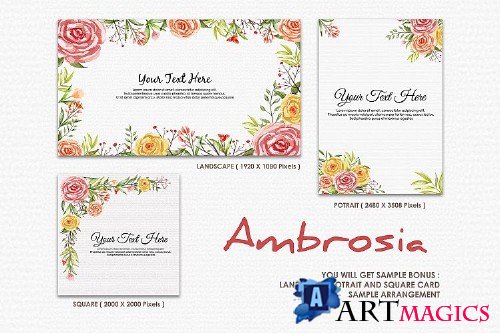 Ambrosia - Digital Watercolor Floral Flower Style Clipart - 238938