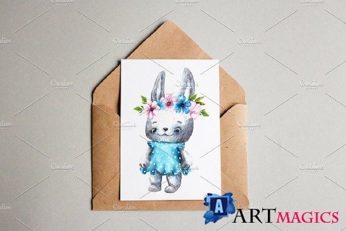 Sunny Bunny - Watercolor Clip Art - 2668217