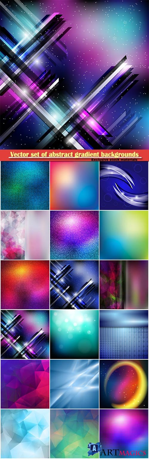 Vector set of abstract gradient backgrounds # 2