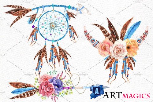 Watercolor tribal set - 510239