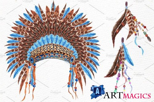 Watercolor tribal set - 510239