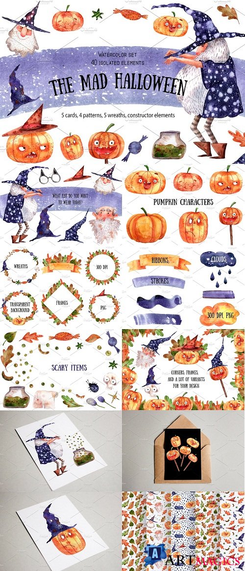 The Mad Halloween - Watercolor Set - 2877844