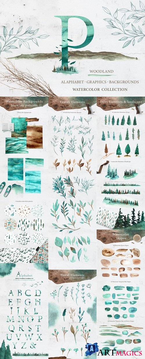Watercolor WOODLAND Collection 3609338