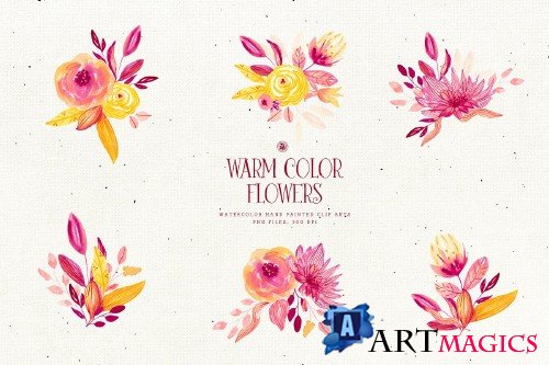 Warm Color Flowers - 3669330