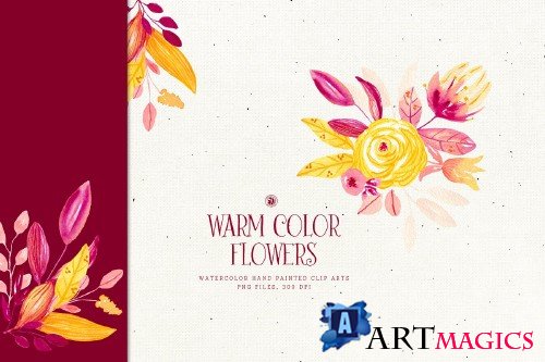 Warm Color Flowers - 3669330