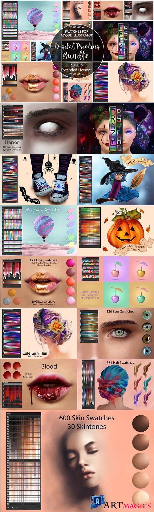 Digital Painting Swatches for Ai - 3573039
