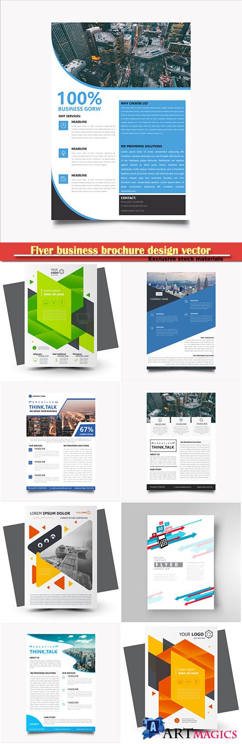 Flyer business brochure design vector illustration