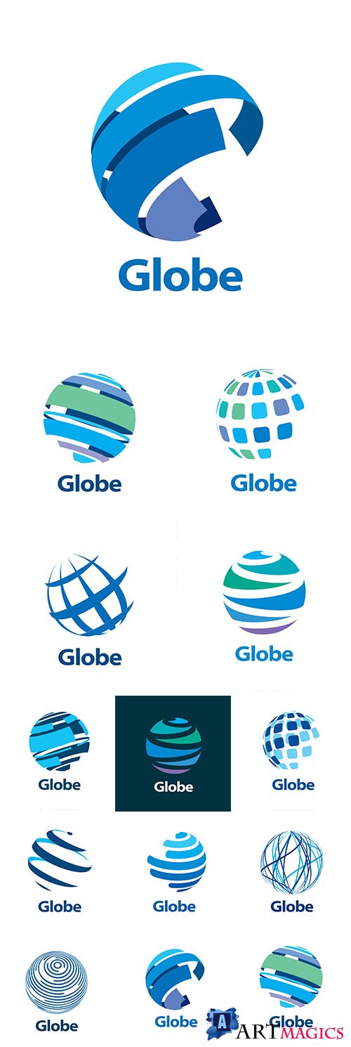 Business globe abstract modern network element vector