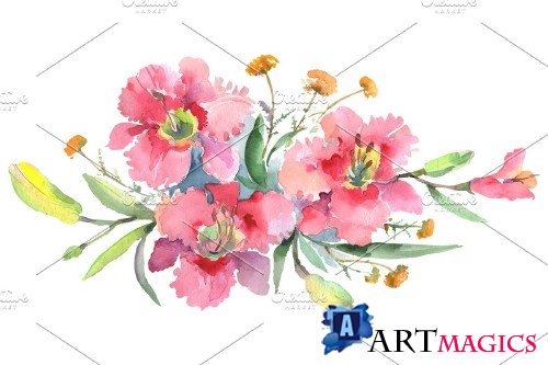 Imperial bouquet Watercolor png - 3674174
