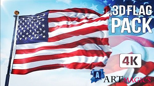 3D Flag Collection 207305 - After Effects Templates