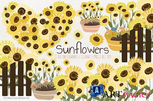 Sunflowers Flower Vector & Clipart 3681556