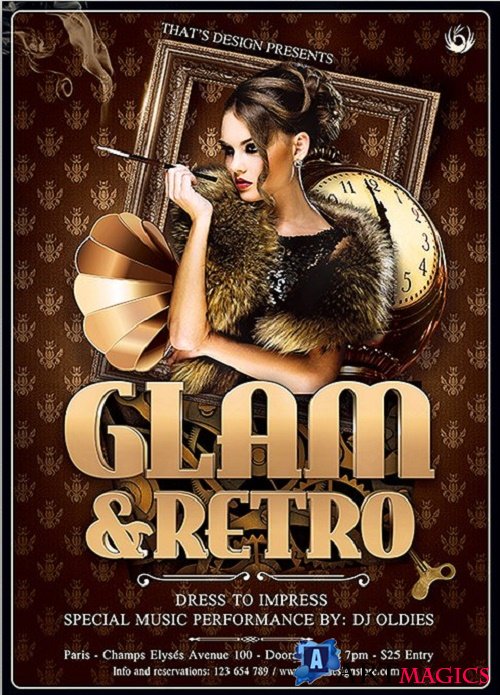 Retro Glam Flyer Template V2 - 90985