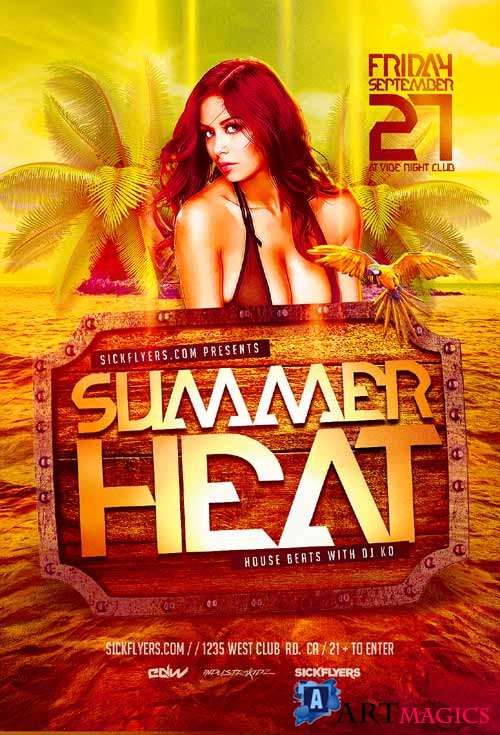Summer Heat psd flyer template