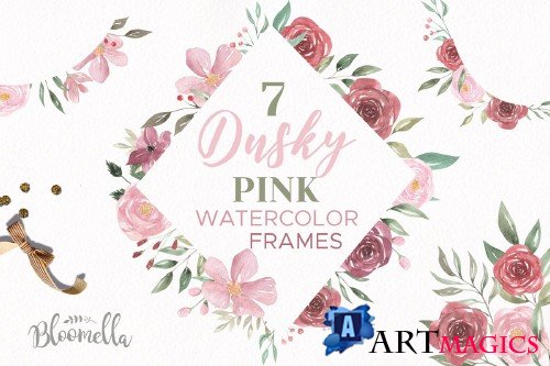 Flower Watercolor Frame Clipart Kit 3163987