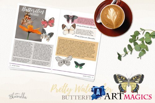 Watercolor Butterfly Clipart Set - 3676559