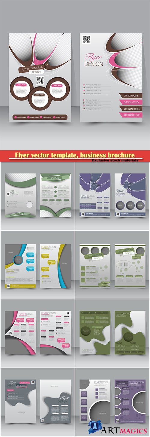 Flyer vector template, business brochure, magazine cover # 2