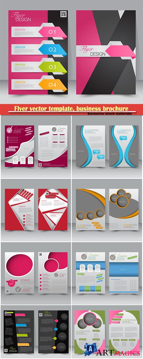 Flyer vector template, business brochure, magazine cover # 3