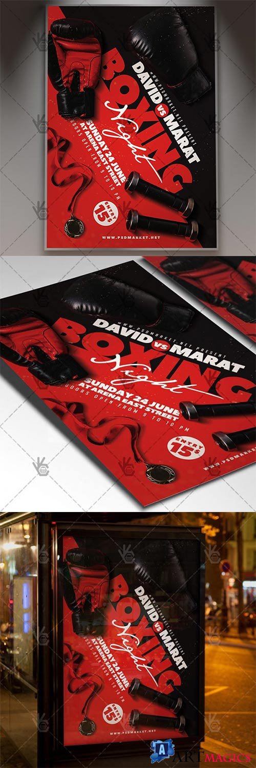 Boxing Night Flyer  Sport PSD Template