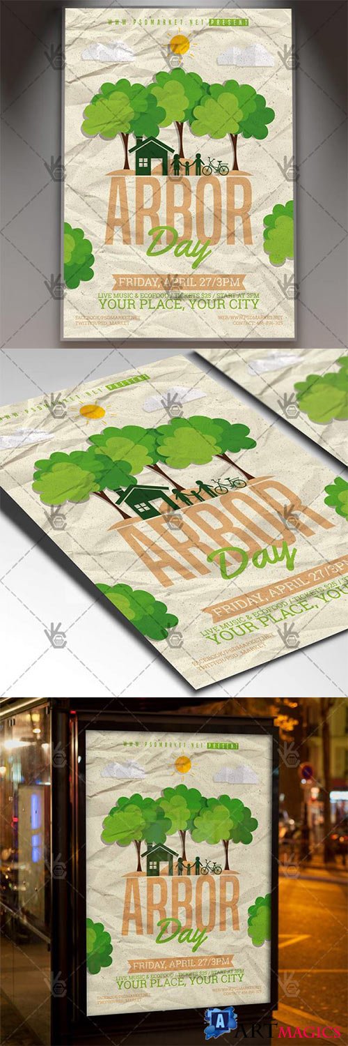 Arbor Day Flyer is a simply modern flyer design