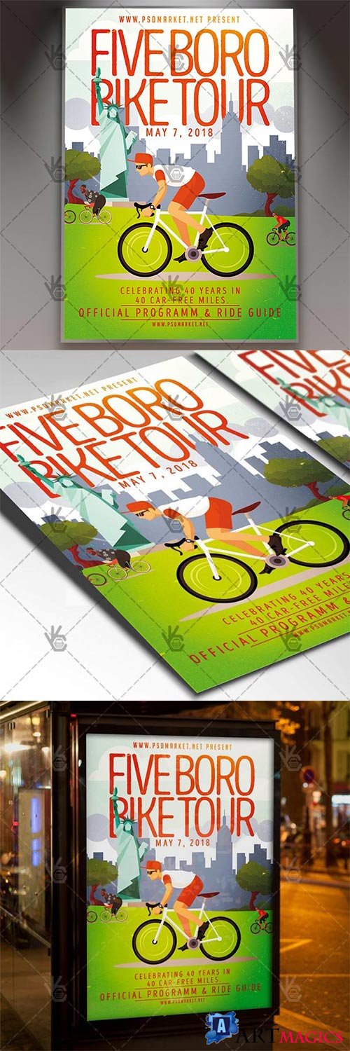 Bike Tour Flyer  Sport PSD Template
