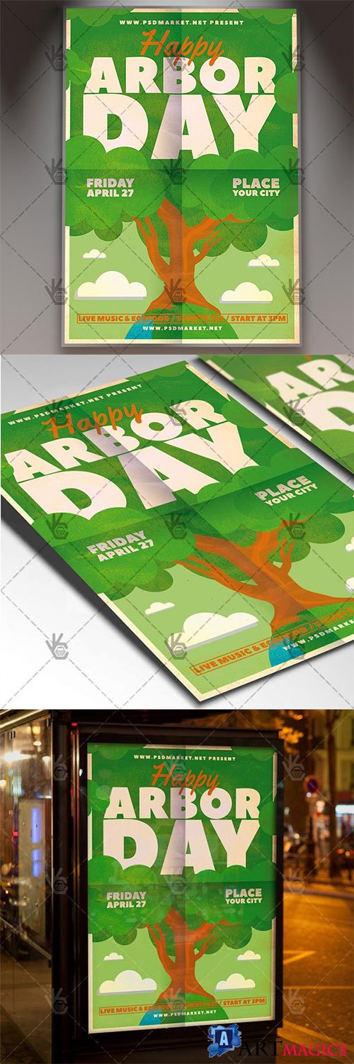 National Arbor Day Flyer  American PSD Template