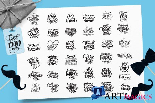Father`s Day vector SVG phrases - 3690637