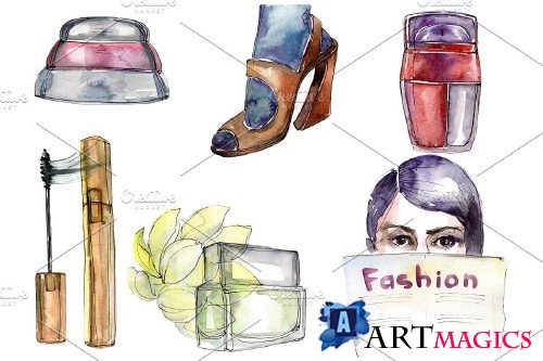 Fashion and style watercolor png - 3699503
