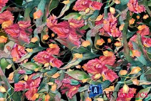 Watercolor iris flowers Set - 1719904