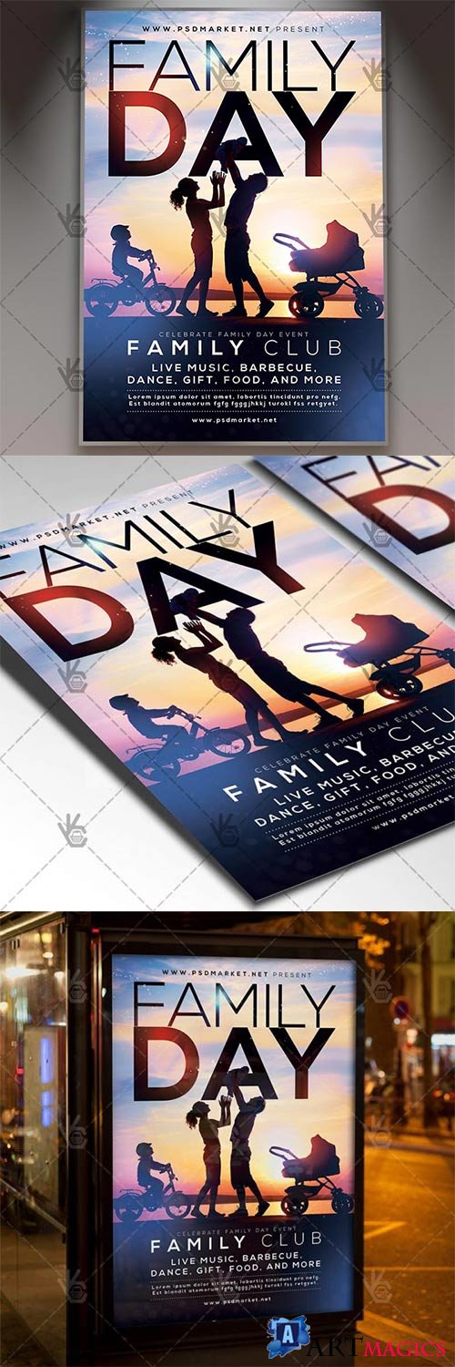 Family Day Celebration  Community Flyer PSD Template