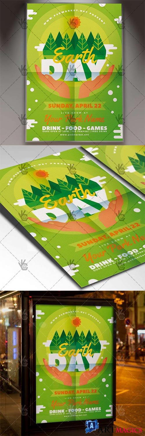 Earth Day  Spring Flyer PSD Template
