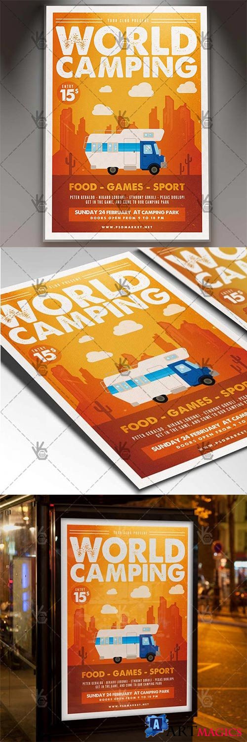 Camping World  Summer Flyer PSD Template