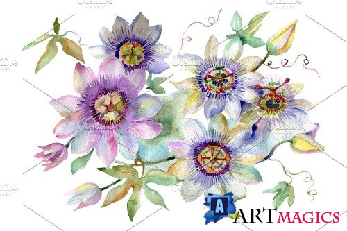 Bouquet of spring hello watercolor - 3706021