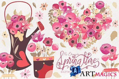 Springtime 03 - Red and Pink Vector - 3695459