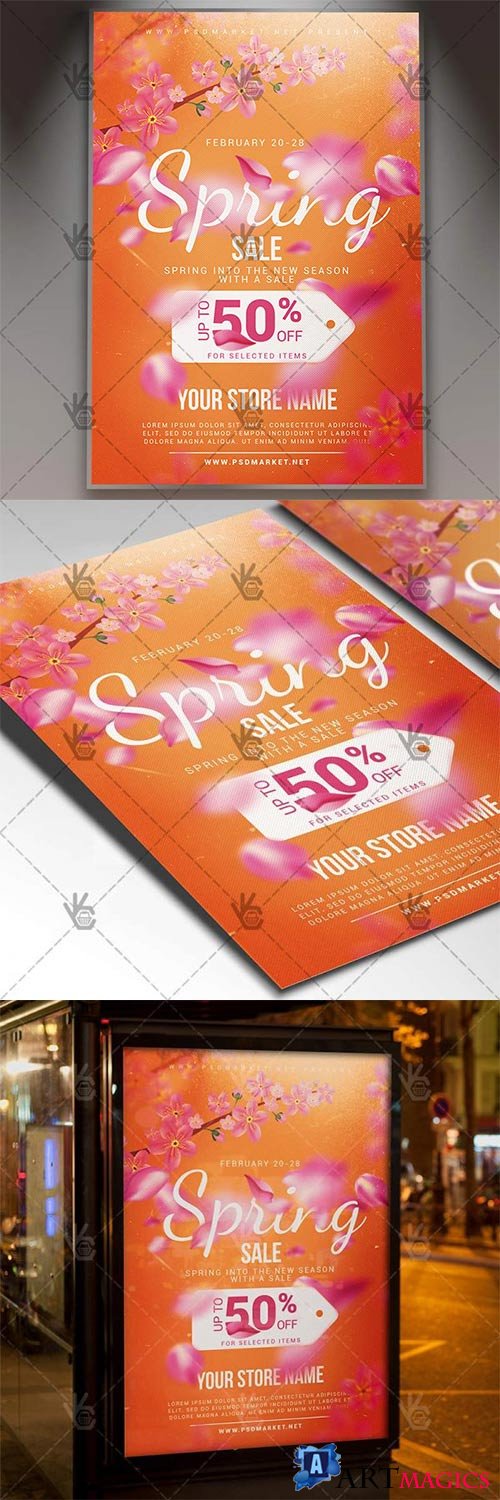 Spring Sale  Seasonal Flyer PSD Template