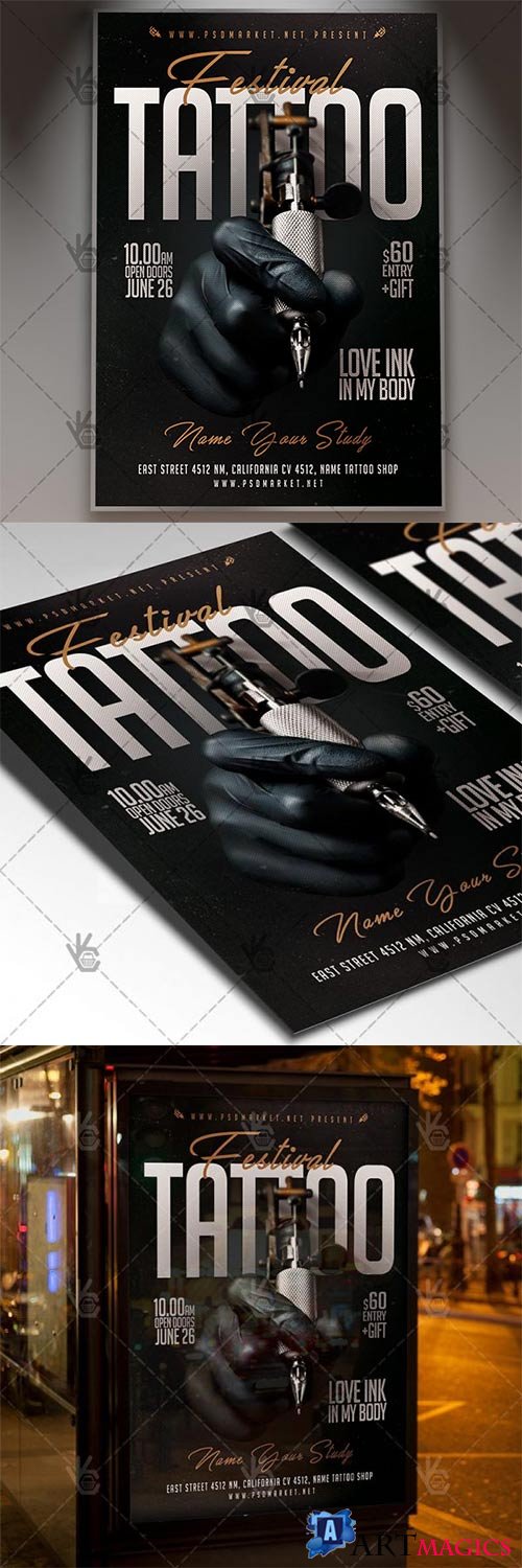 Tattoo Festival  Business Flyer PSD Template
